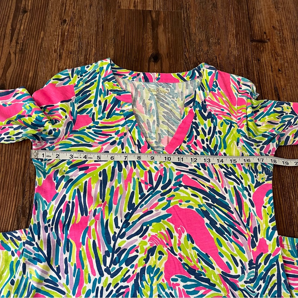 LILLY PULITZER ROSSMORE DRESS MULTI PALM READER SIZE SMALL - Picture 3 of 12